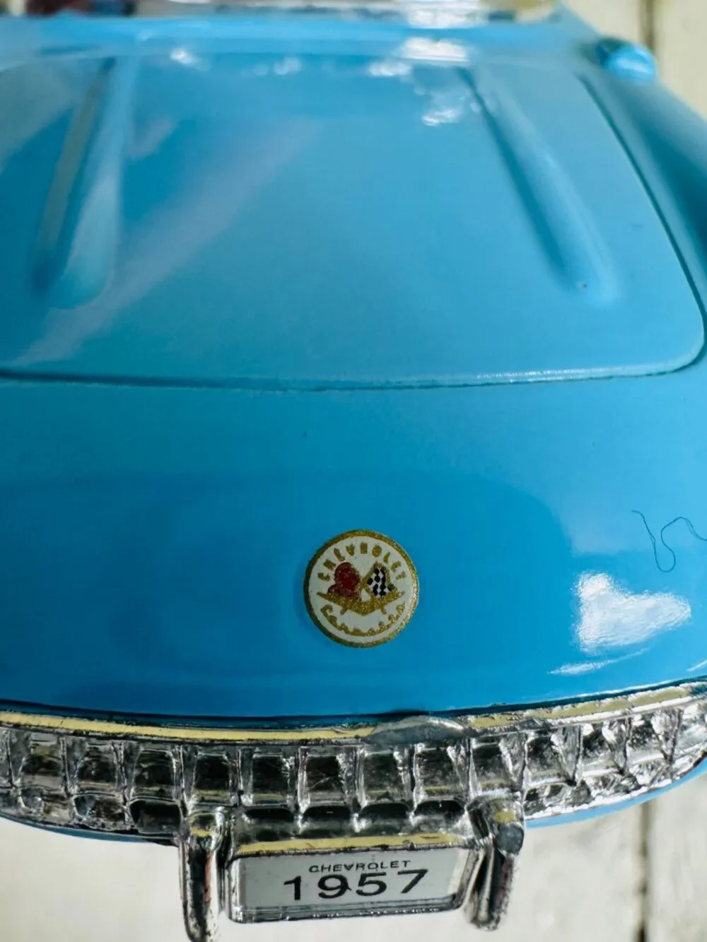 Kinsmart 1957 Chevrolet Corvette 1:34 Diecast Model Car Blue Pull Back Toy 5